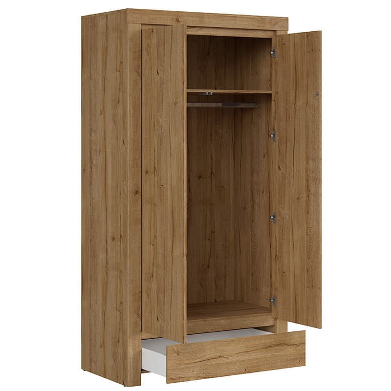 HOLTEN BRW SZF2D1S 1 Drawer 2 Door BLACK RED WHITE Wardrobe-Waterford Oak