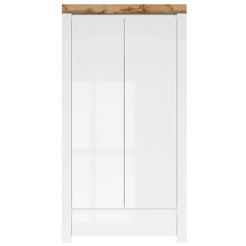 HOLTEN BRW SZF2D1S 1 Drawer 2 Door BLACK RED WHITE Wardrobe-White / Wotan Oak / White Gloss