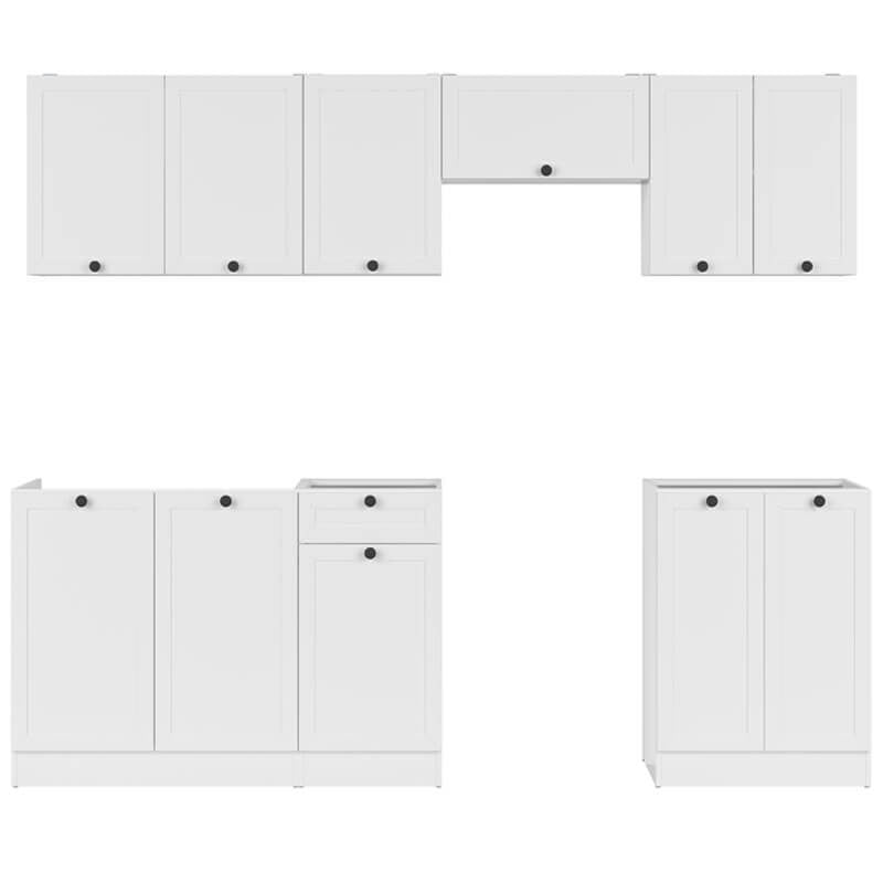 JUNONA LINE 240 BBL White BLACK RED WHITE Kitchen Furniture Set-White