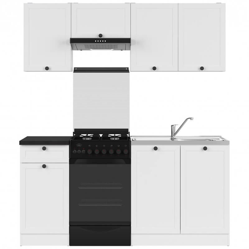 JUNONA LINE BRW 170 BBL White BLACK RED WHITE Kitchen Furniture Set-White