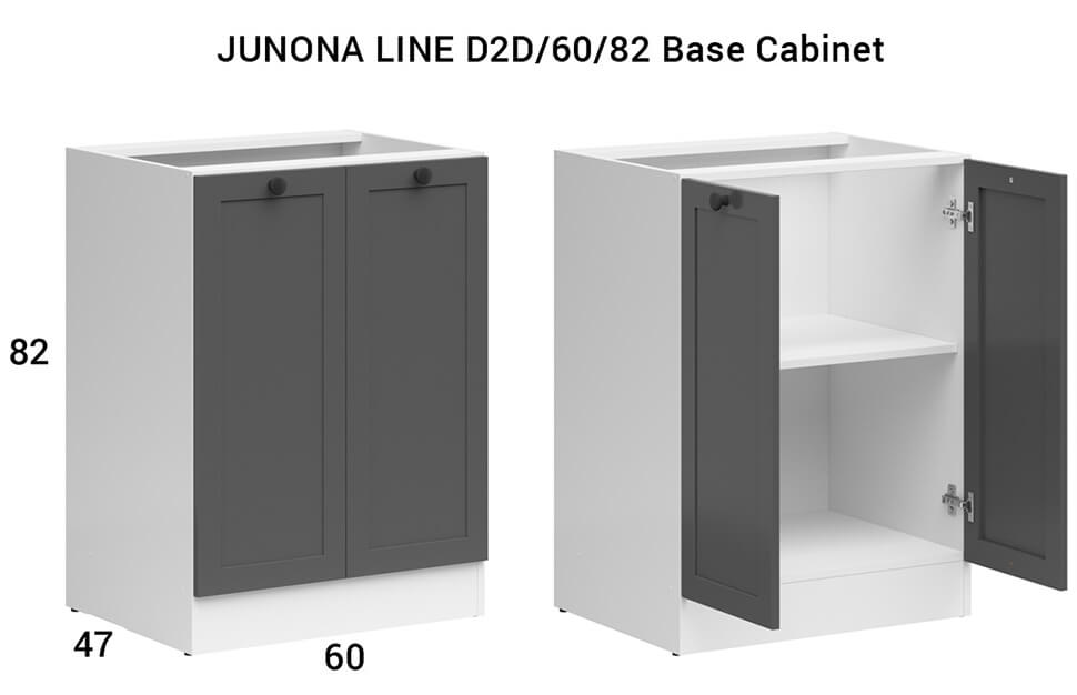 JUNONA LINE BRW 230 BBL Graphite BLACK RED WHITE Kitchen Furniture Set - White / Graphite