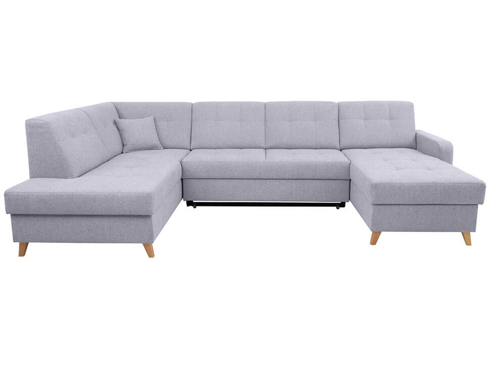 LARS OTM.2F.RECBK BRW Grey Corner Fold Out Storage BLACK RED WHITE Upholstered Sofa Bed - Primo 88 Grey