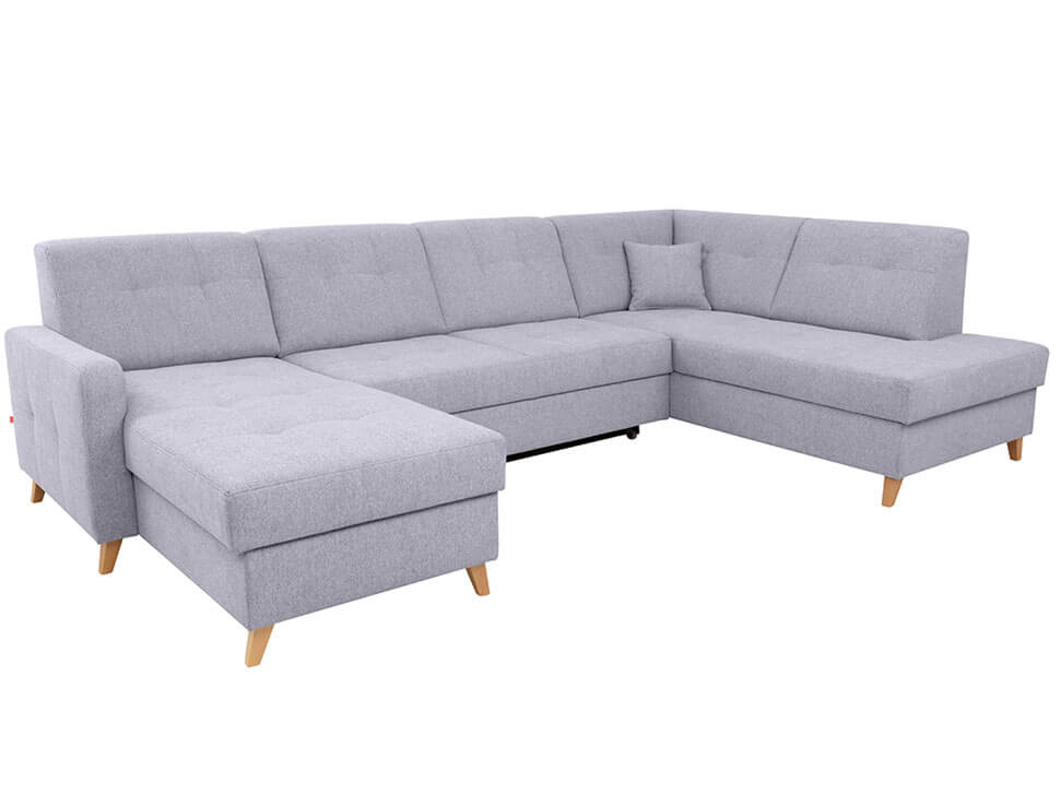 LARS RECBK.2F.OTM BRW Grey Corner Fold Out Storage BLACK RED WHITE Upholstered Sofa Bed - Primo 88 Grey