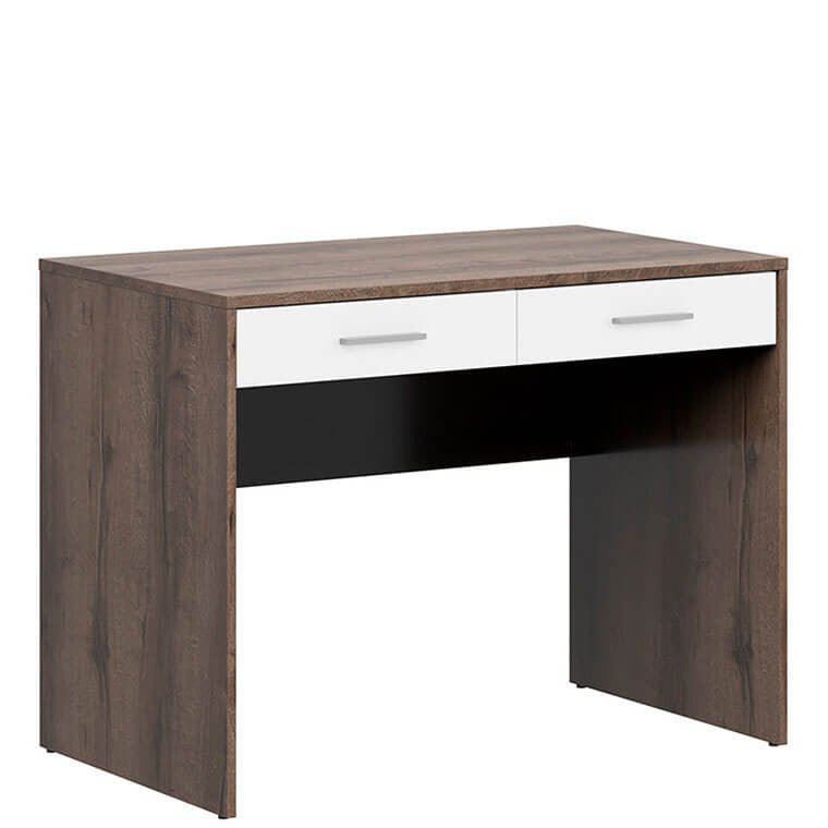 NEPO PLUS BRW BIU2S 2 Drawer BLACK RED WHITE Desk-Monastery Oak / White