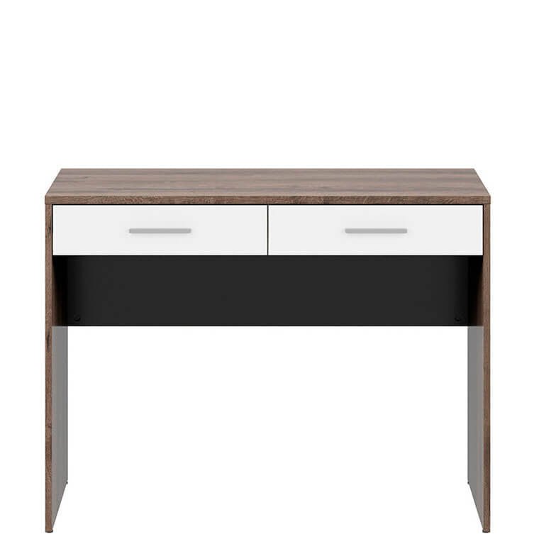 NEPO PLUS BRW BIU2S 2 Drawer BLACK RED WHITE Desk-Monastery Oak / White