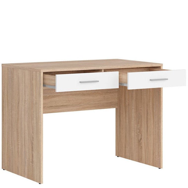 NEPO PLUS BRW BIU2S 2 Drawer BLACK RED WHITE Desk-Sonoma Oak / White