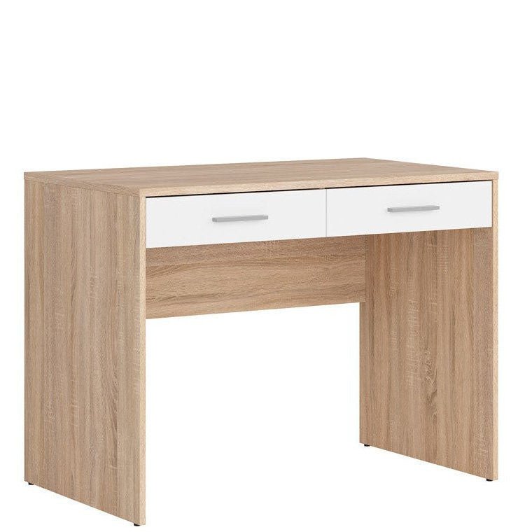 NEPO PLUS BRW BIU2S 2 Drawer BLACK RED WHITE Desk-Sonoma Oak / White