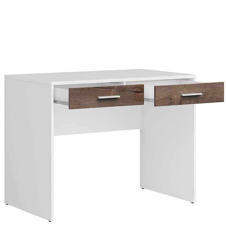 NEPO PLUS BRW BIU2S 2 Drawer BLACK RED WHITE Desk-White / Monastery Oak