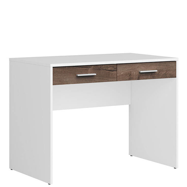 NEPO PLUS BRW BIU2S 2 Drawer BLACK RED WHITE Desk-White / Monastery Oak