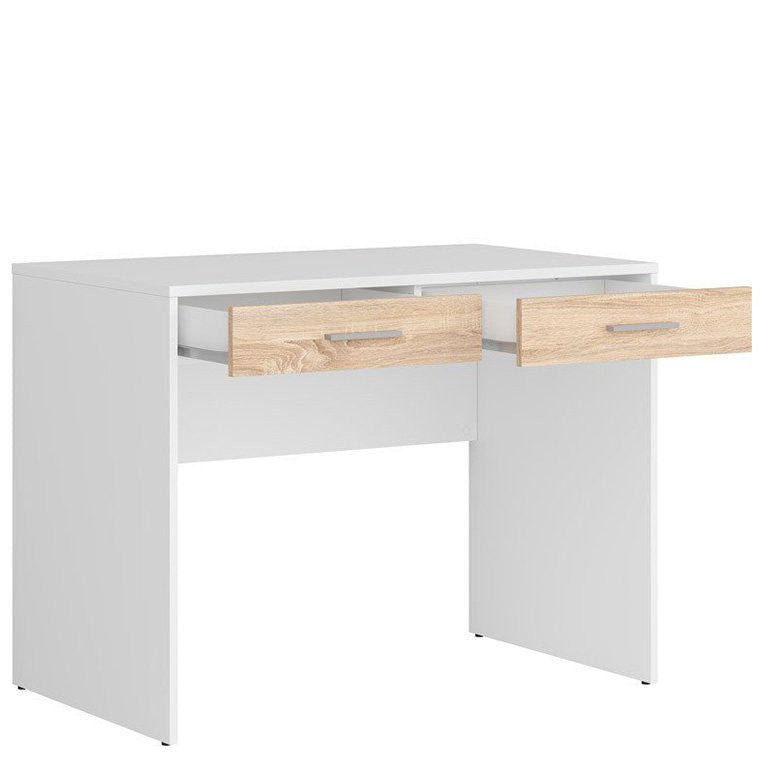 NEPO PLUS BRW BIU2S 2 Drawer BLACK RED WHITE Desk-White / Sonoma Oak