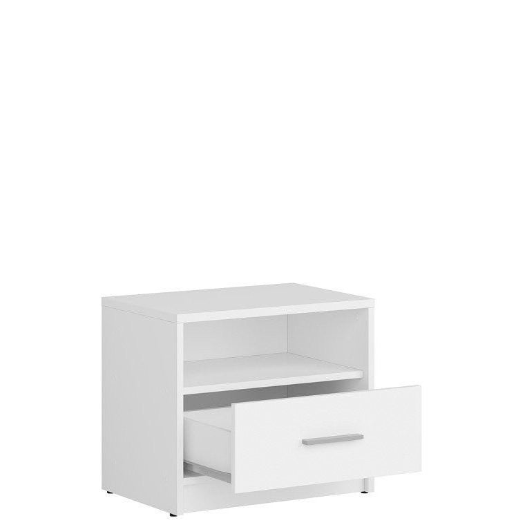 NEPO PLUS BRW KOM1S 1 Drawer BLACK RED WHITE Bedside Table-White