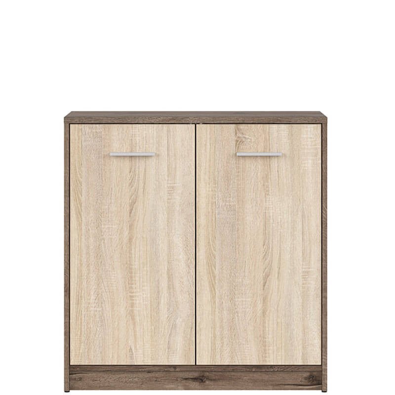 NEPO PLUS BRW KOM2D 2 Door BLACK RED WHITE Cabinet-Monastery Oak / Sonoma Oak