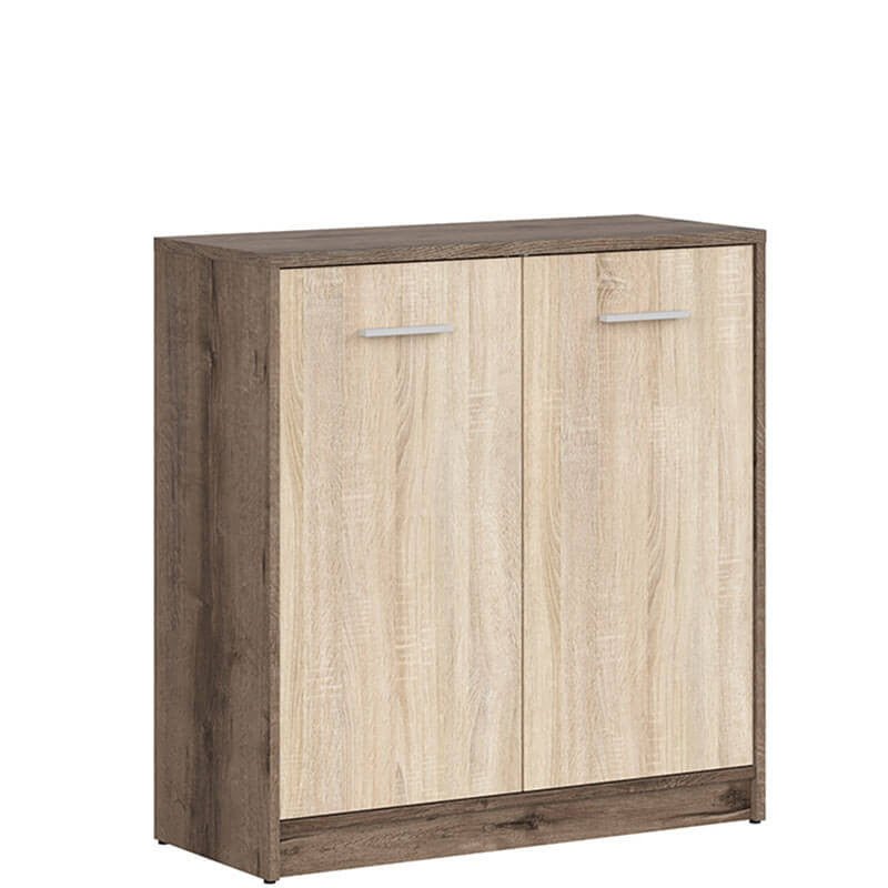 NEPO PLUS BRW KOM2D 2 Door BLACK RED WHITE Cabinet-Monastery Oak / Sonoma Oak