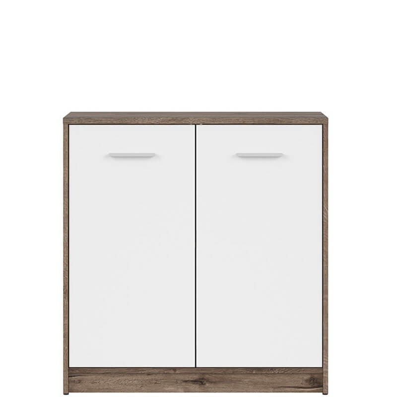 NEPO PLUS BRW KOM2D 2 Door BLACK RED WHITE Cabinet-Monastery Oak / White