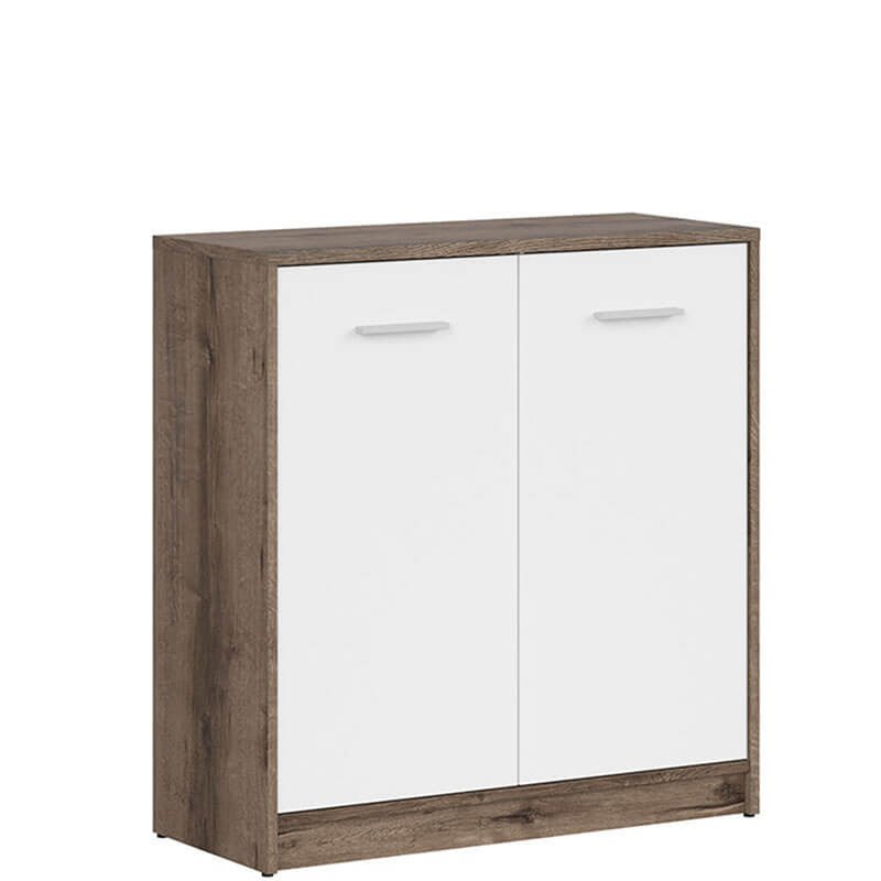 NEPO PLUS BRW KOM2D 2 Door BLACK RED WHITE Cabinet-Monastery Oak / White