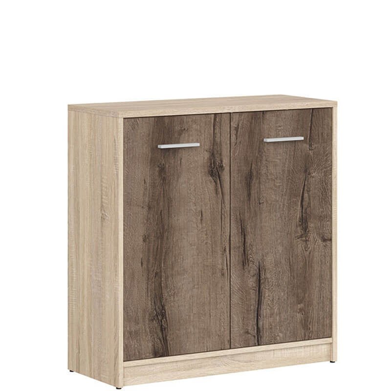 NEPO PLUS BRW KOM2D 2 Door BLACK RED WHITE Cabinet-Sonoma Oak / Monastery Oak