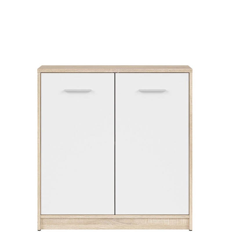 NEPO PLUS BRW KOM2D 2 Door BLACK RED WHITE Cabinet-Sonoma Oak / White