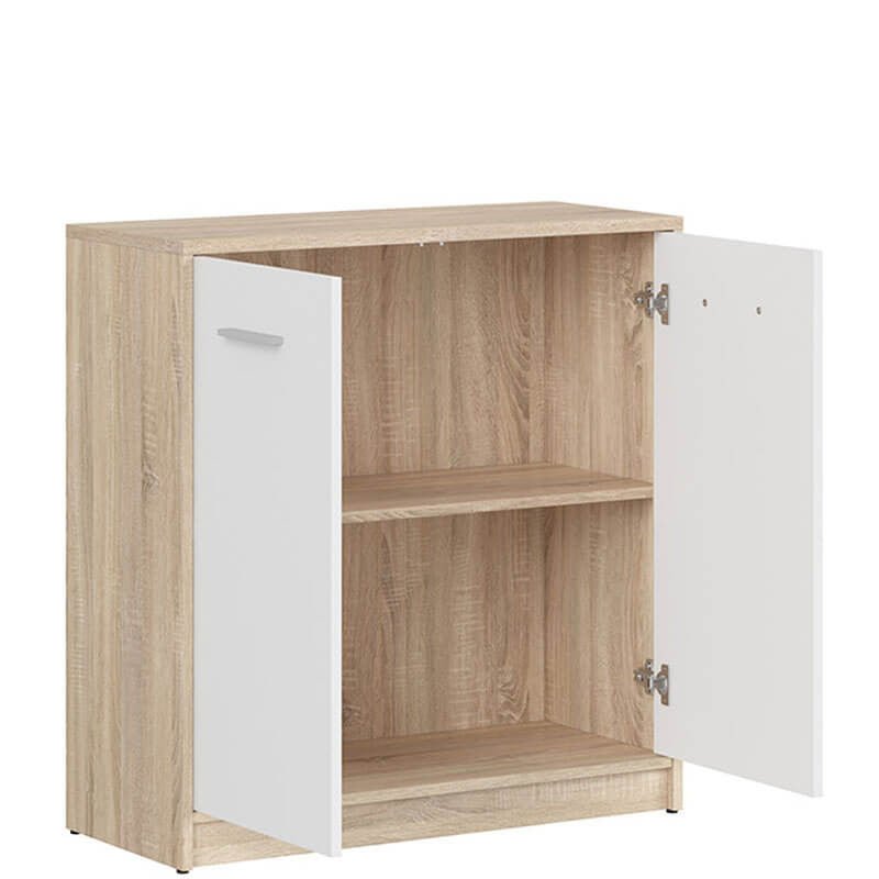 NEPO PLUS BRW KOM2D 2 Door BLACK RED WHITE Cabinet-Sonoma Oak / White