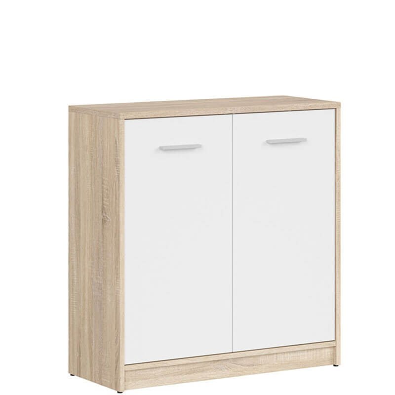 NEPO PLUS BRW KOM2D 2 Door BLACK RED WHITE Cabinet-Sonoma Oak / White