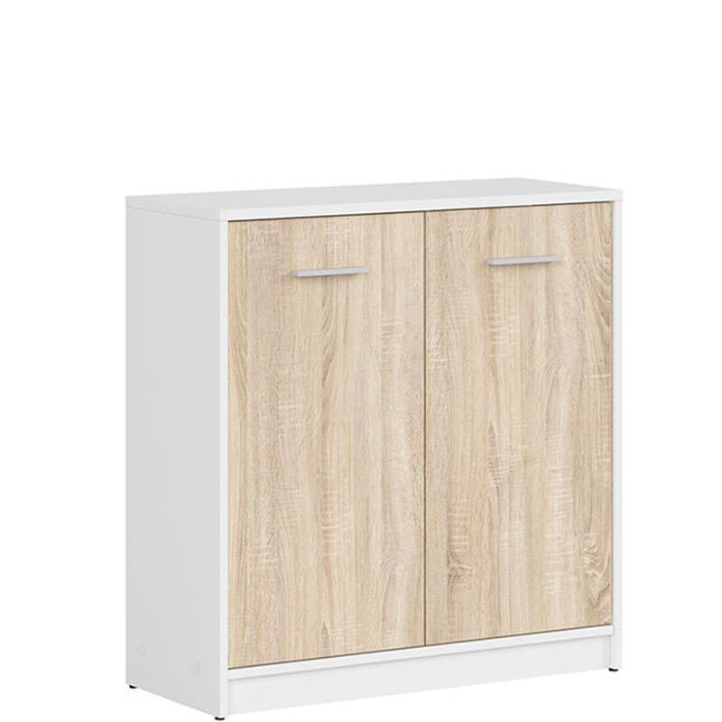 NEPO PLUS BRW KOM2D 2 Door BLACK RED WHITE Cabinet-White / Sonoma Oak