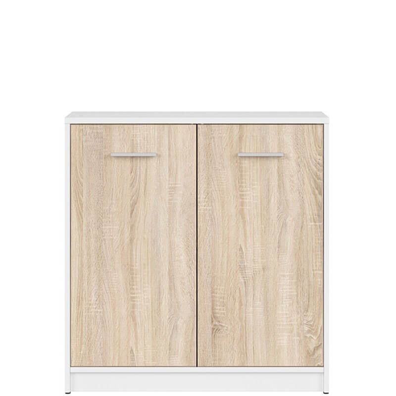 NEPO PLUS BRW KOM2D 2 Door BLACK RED WHITE Cabinet-White / Sonoma Oak