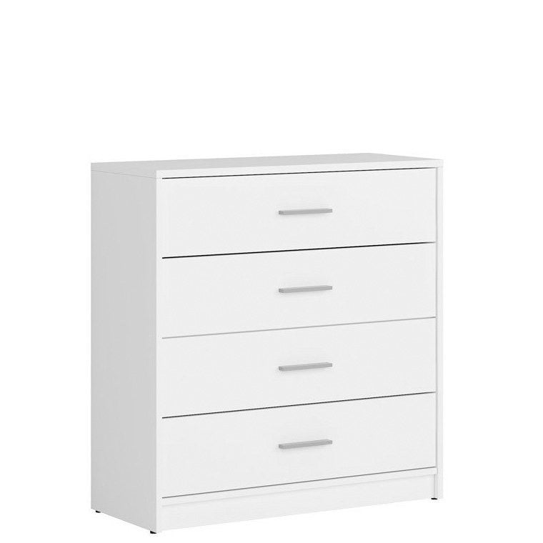 NEPO PLUS BRW KOM4S 4 Drawer BLACK RED WHITE Chest of Drawers-White