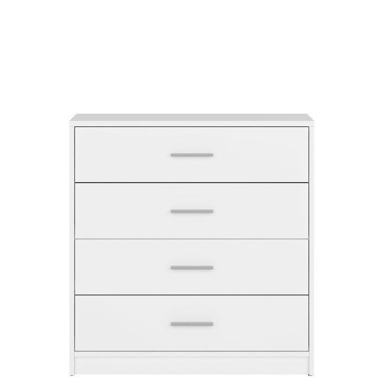 NEPO PLUS BRW KOM4S 4 Drawer BLACK RED WHITE Chest of Drawers-White