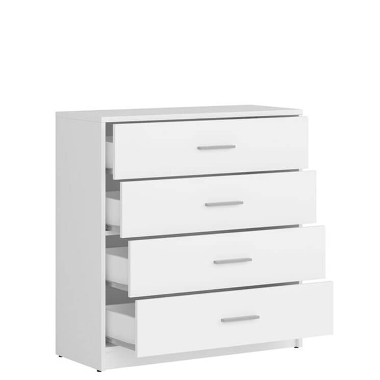 NEPO PLUS BRW KOM4S 4 Drawer BLACK RED WHITE Chest of Drawers-White