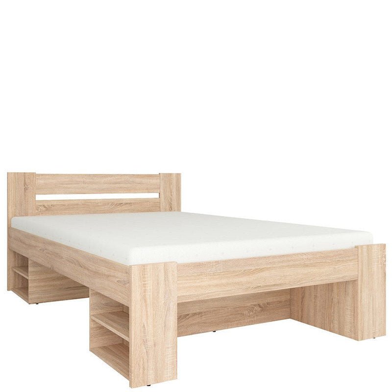 NEPO PLUS BRW LOZ3S Double BLACK RED WHITE Bed-Sonoma Oak