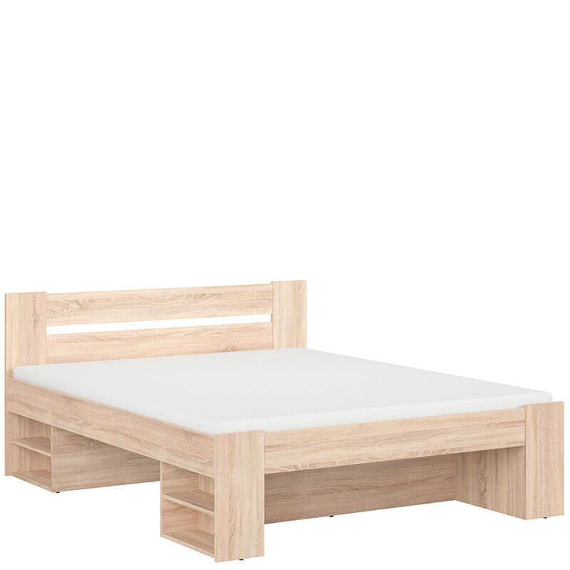 NEPO PLUS BRW LOZ3S/160 King Size BLACK RED WHITE Bed-Sonoma Oak