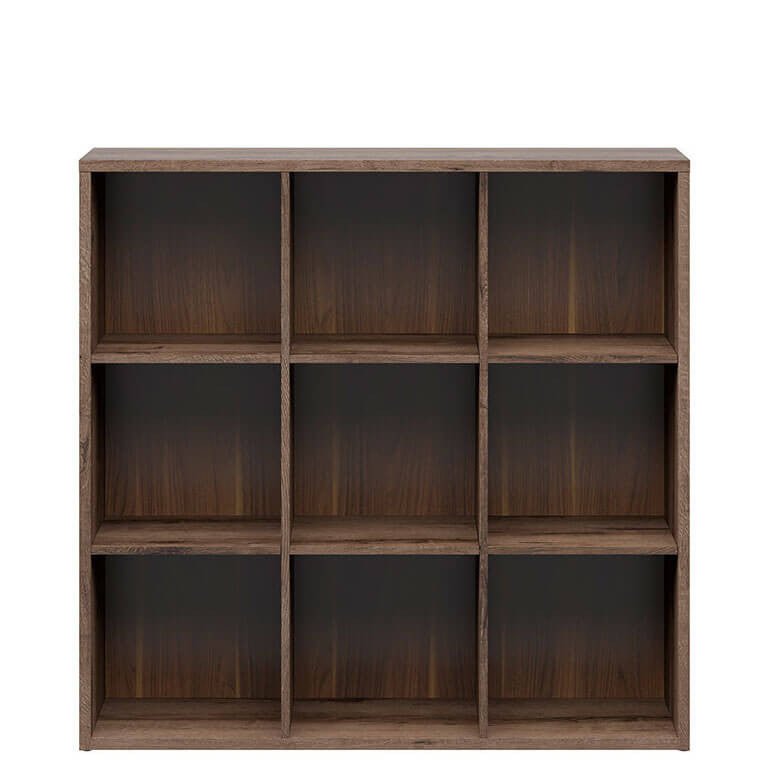 NEPO PLUS BRW REG/12/12 Low BLACK RED WHITE Bookcase-Monastery Oak