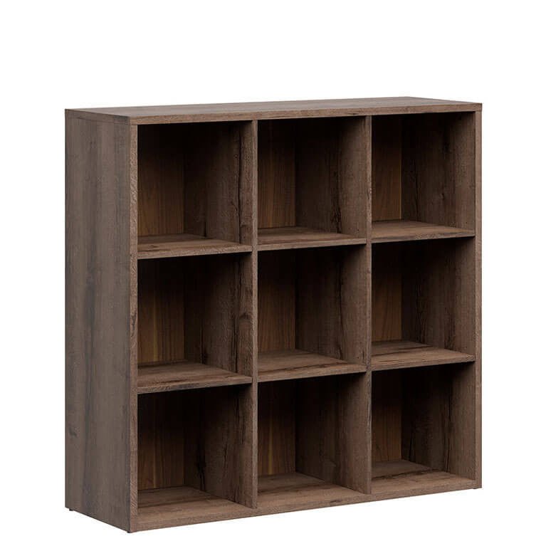 NEPO PLUS BRW REG/12/12 Low BLACK RED WHITE Bookcase-Monastery Oak