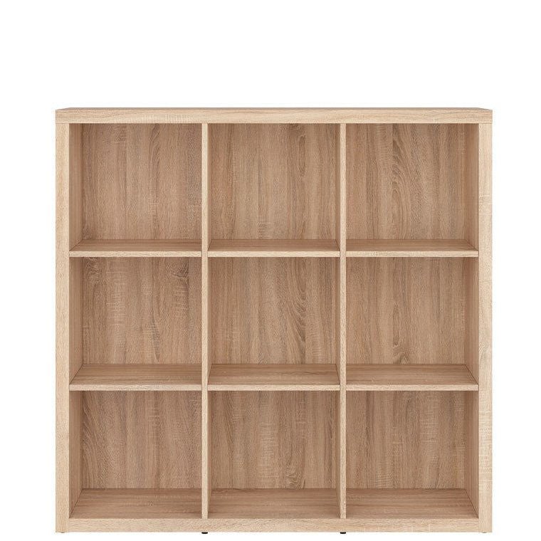 NEPO PLUS BRW REG/12/12 Low BLACK RED WHITE Bookcase-Sonoma Oak