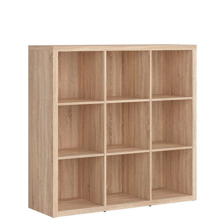 NEPO PLUS BRW REG/12/12 Low BLACK RED WHITE Bookcase-Sonoma Oak