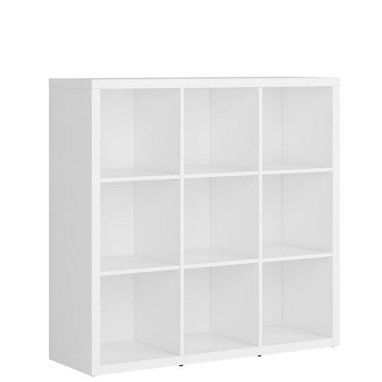 NEPO PLUS BRW REG/12/12 Low BLACK RED WHITE Bookcase-White