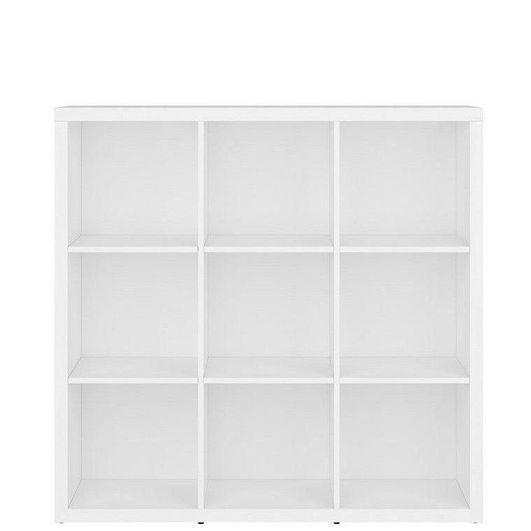 NEPO PLUS BRW REG/12/12 Low BLACK RED WHITE Bookcase-White