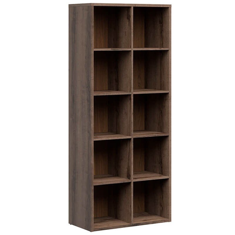 NEPO PLUS BRW REG/19/8 Tall BLACK RED WHITE Bookcase-Monastery Oak