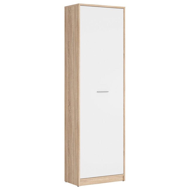 NEPO PLUS BRW REG1D 1 Door Tall BLACK RED WHITE Cabinet-Sonoma Oak / White