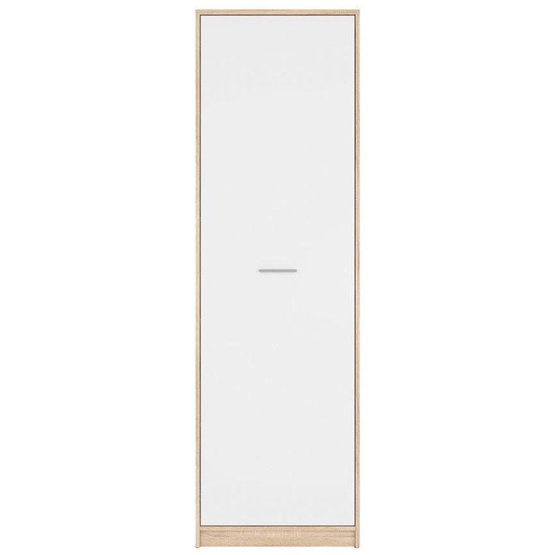 NEPO PLUS BRW REG1D 1 Door Tall BLACK RED WHITE Cabinet-Sonoma Oak / White