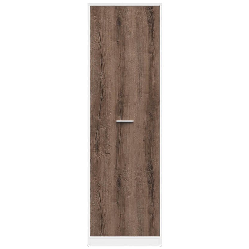 NEPO PLUS BRW REG1D 1 Door Tall BLACK RED WHITE Cabinet-White / Monastery Oak