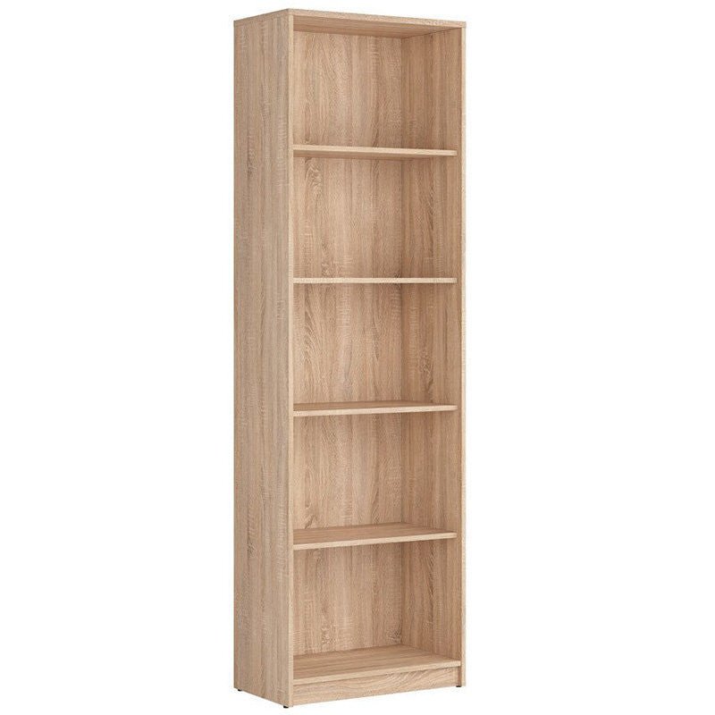 NEPO PLUS BRW REG/60 Tall BLACK RED WHITE Bookcase-Sonoma Oak