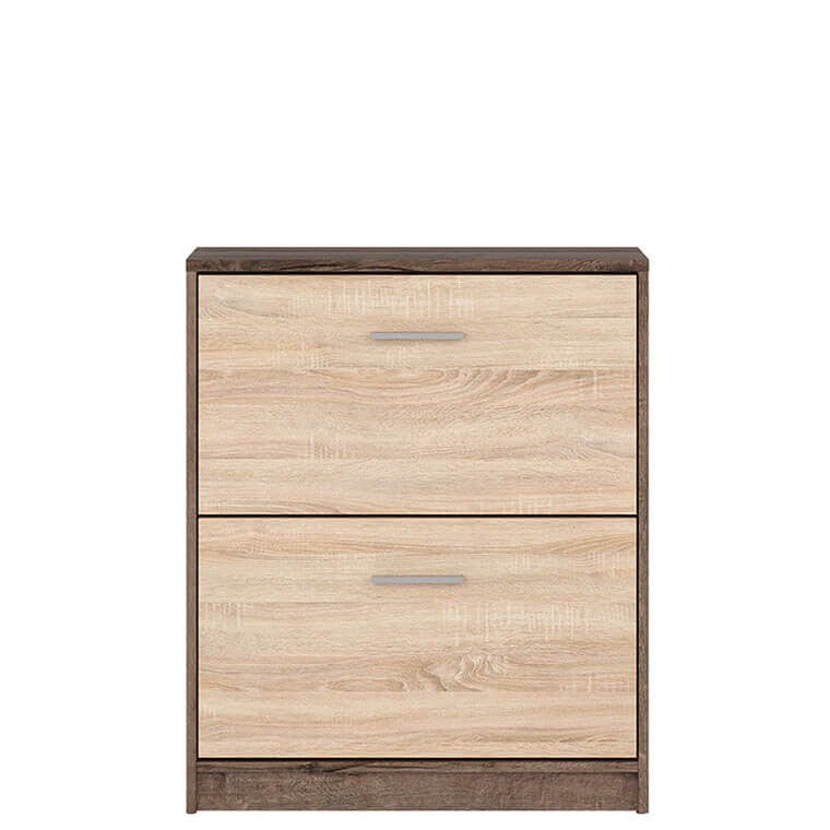 NEPO PLUS BRW SFB2K2 2 Door BLACK RED WHITE Shoe Cabinet-Monastery Oak / Sonoma Oak