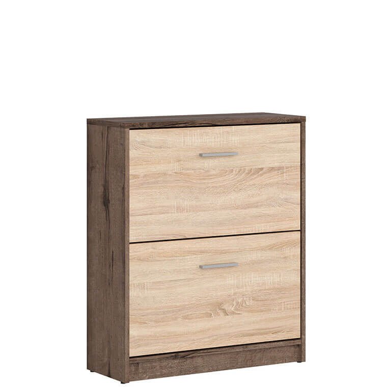 NEPO PLUS BRW SFB2K2 2 Door BLACK RED WHITE Shoe Cabinet-Monastery Oak / Sonoma Oak