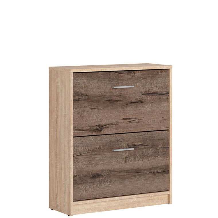 NEPO PLUS BRW SFB2K2 2 Door BLACK RED WHITE Shoe Cabinet-Sonoma Oak / Monastery Oak