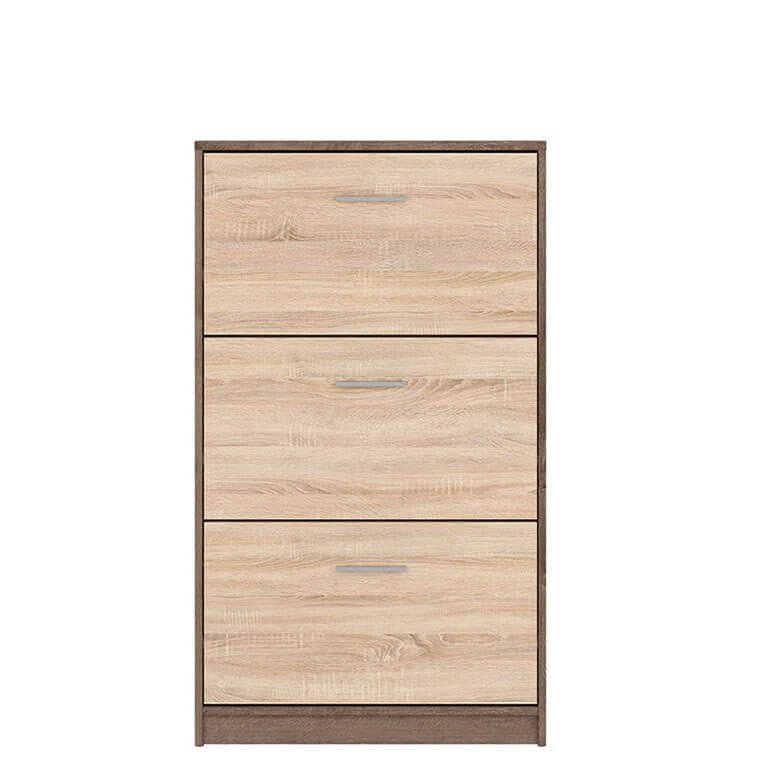 NEPO PLUS BRW SFB3K 3 Door BLACK RED WHITE Shoe Cabinet-Monastery Oak / Sonoma Oak