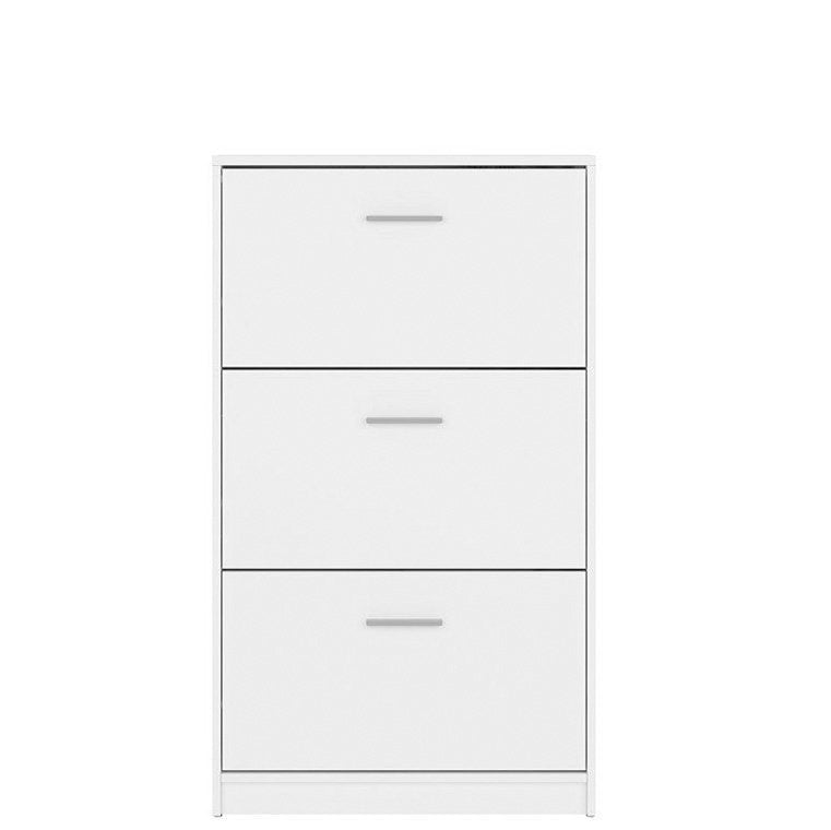 NEPO PLUS BRW SFB3K 3 Door BLACK RED WHITE Shoe Cabinet-White