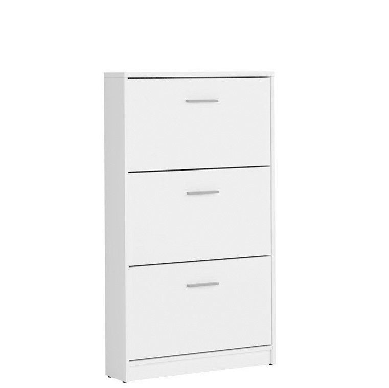 NEPO PLUS BRW SFB3K 3 Door BLACK RED WHITE Shoe Cabinet-White