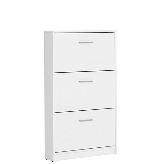 NEPO PLUS BRW SFB3K 3 Door BLACK RED WHITE Shoe Cabinet-White