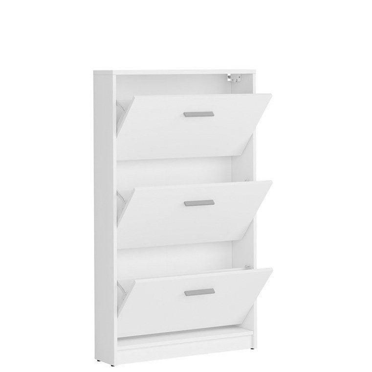 NEPO PLUS BRW SFB3K 3 Door BLACK RED WHITE Shoe Cabinet-White