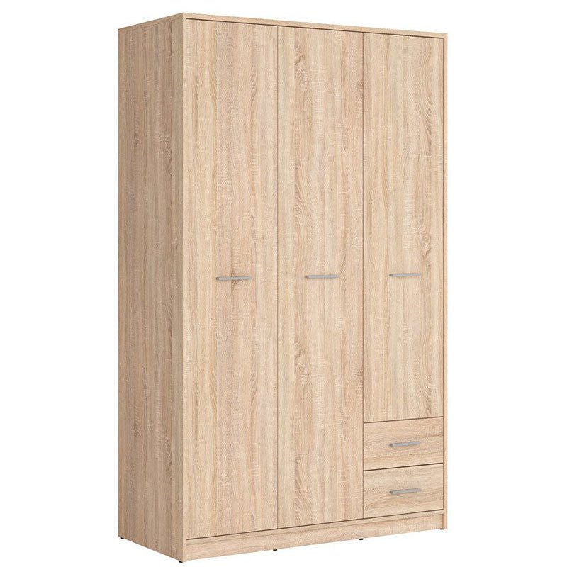 NEPO PLUS BRW SZF3D2S 2 Drawer 3 Door BLACK RED WHITE Wardrobe-Sonoma Oak